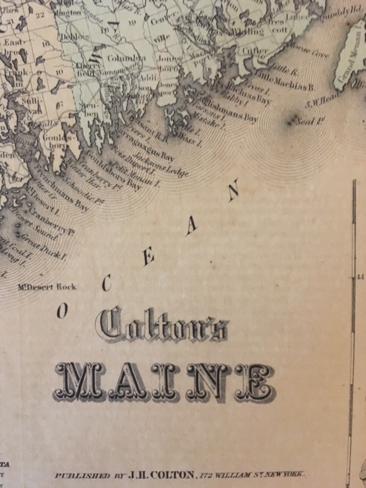 J.H. Colton’s 1859 Atlas Map of Maine