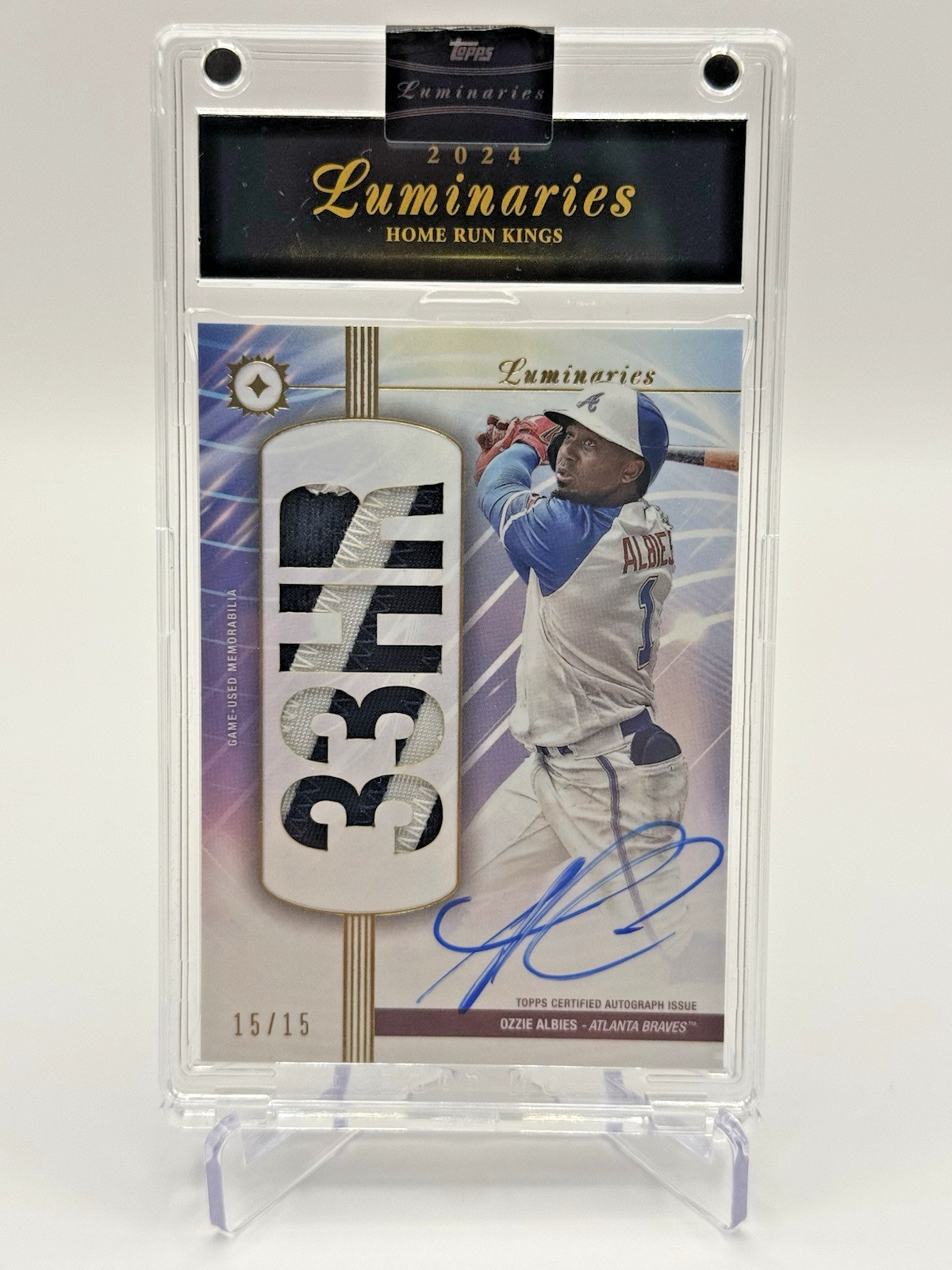 2024 Topps Luminaries Home Run Kings Ozzie Albies /15 Autographed 