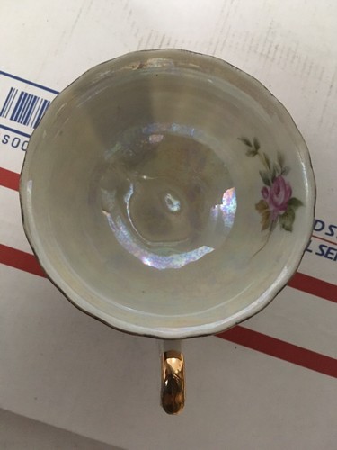 VINTAGE LEFTON  CHINA Shabby Chic Pink Rose Tea Cup Saucer Gold Trim