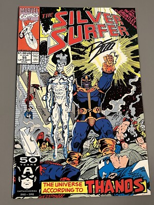 SILVER SURFER (1991) #55 SIGNED BY RON LIM INFINITY GAUNTLET CROSSOVER THANOS