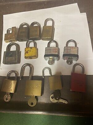 lot of 12 locks 6 with keys Chicago , best, Brinks , master American and more
