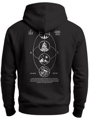 Herren Hoodie Backprint Nature Balance Outdoor Icons Kapuzen-Pullover Männer