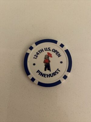 NWOT PINEHURST 2024 US Open Logo POKER CHIP Golf Ball Marker Navy White