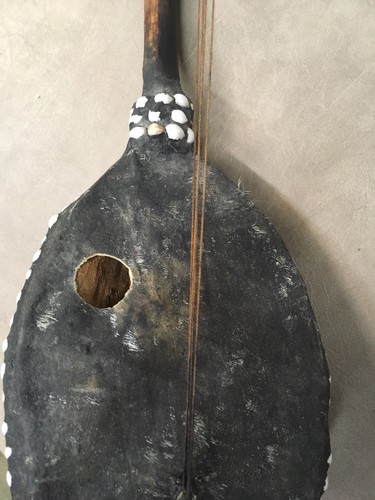 Antique 4 String Instrument W Shells Native American African ? Sounds Beautiful!