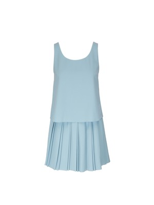 

Женское темно-бирюзовое короткое платье с круглым вырезом EMPORIO ARMANI для работы + расклешенное платье, Teal