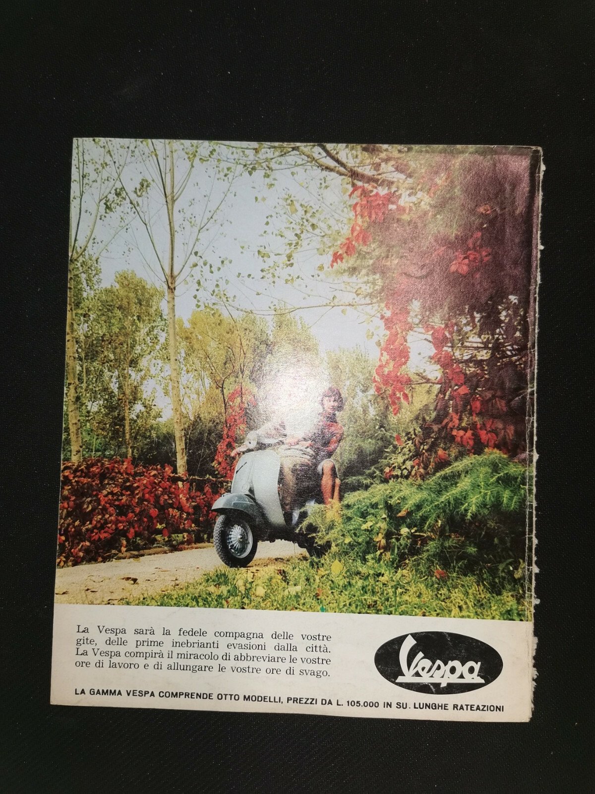1966 Vespa Piaggio color italian vintage original advertising