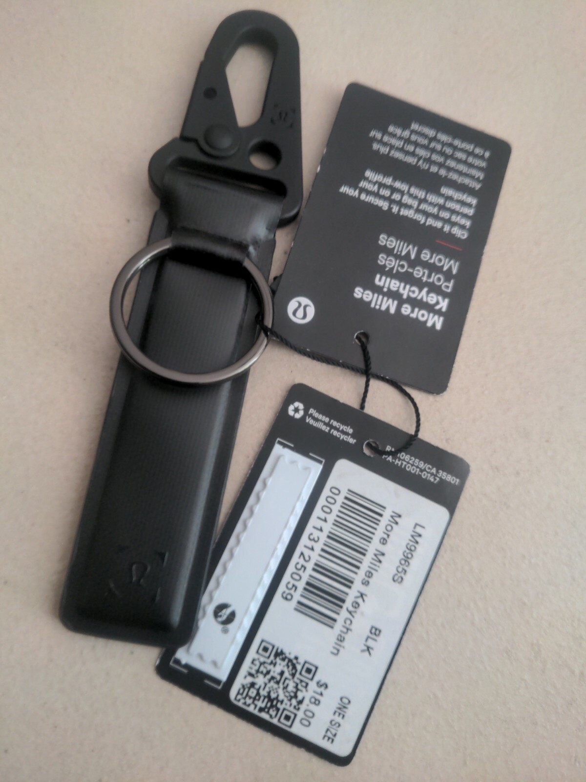 lululemon more miles keychain