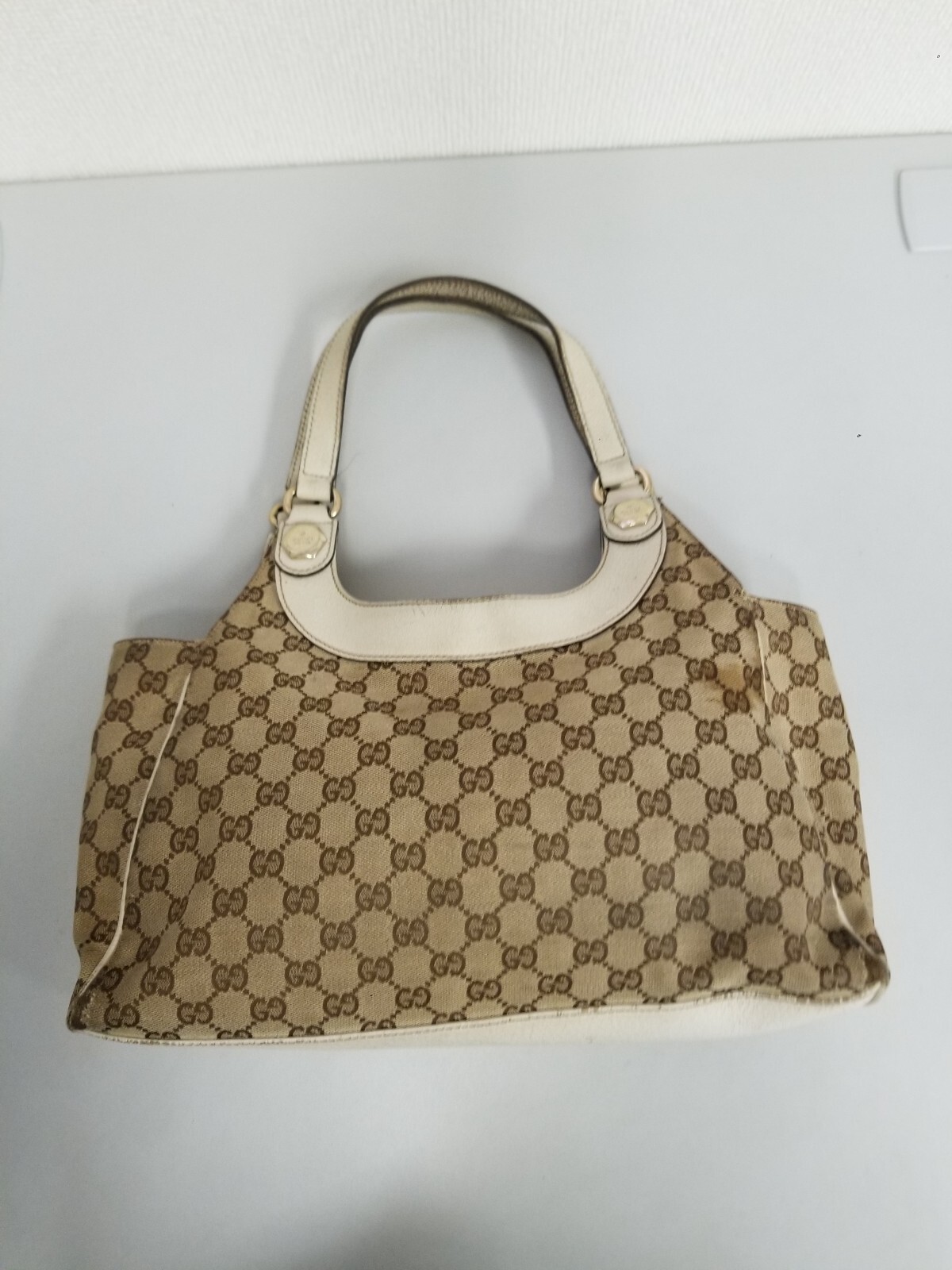 バッグ GUCCI GG PATTERN CANVAS TOTE HAND BAG used GUCCI GG Canvas 154982 Pattern Shoulder Tote Bag 24020