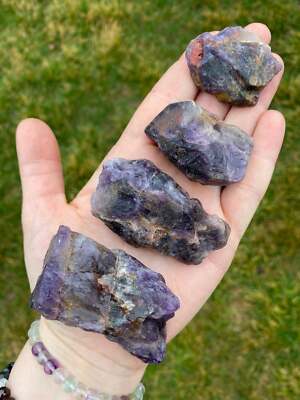 Raw Amethyst & Hematite Crystal with Inclusions, Natural Amethyst from Brazil