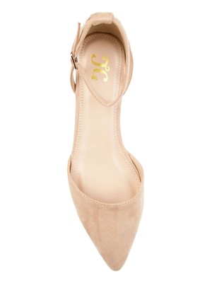 JOURNEE COLLECTION Womens Beige Cutouts Arkie Pointed Toe Wedge Flats Shoes 9 M