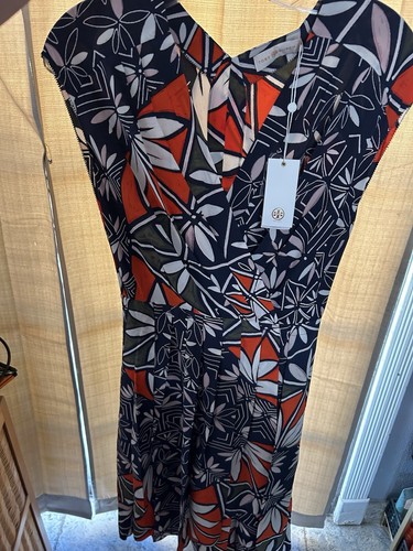 Pre-owned Tory Burch Acoma Pottery Silk Wrap Midi Dress Sz 0 $595 Msrp In Red