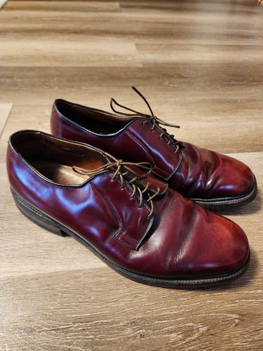 Allen Edmonds Leeds 9548 Men's Size 9.5D Burgundy Plain Toe