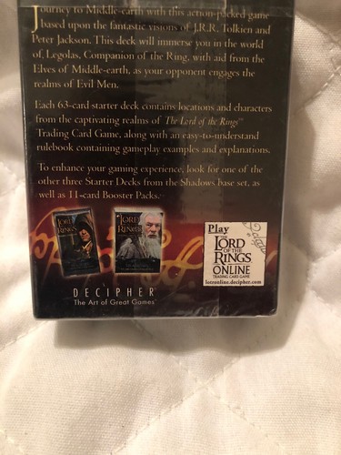 LOTR TCG Legolas Starter Deck Box Shadows Factory Sealed 63 Cards Box 2004
