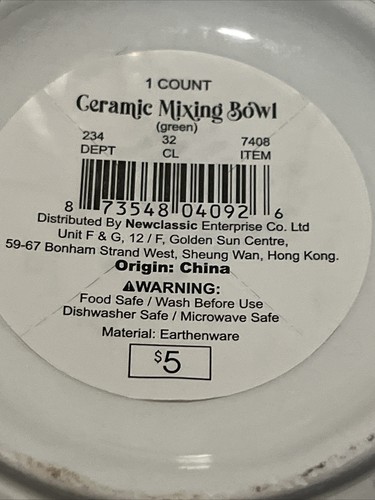 Target Bullseye Playground 2023 Christmas Green & White Ceramic Mixing Bowl