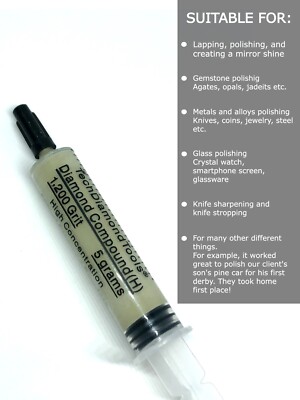 Diamond Polishing Lapidary Paste 1200 Grit 10-20 Micron (H) 50% Concentration 5g