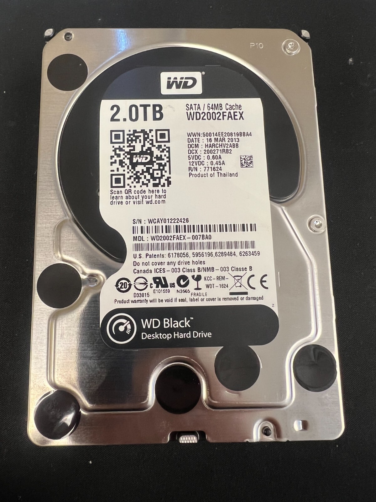 内蔵型ハードディスクドライブ Western Digital HDD 2TB WD2002FAEX Western Digital Caviar Black WD2002FAEX 2000GB / 2TB SATA