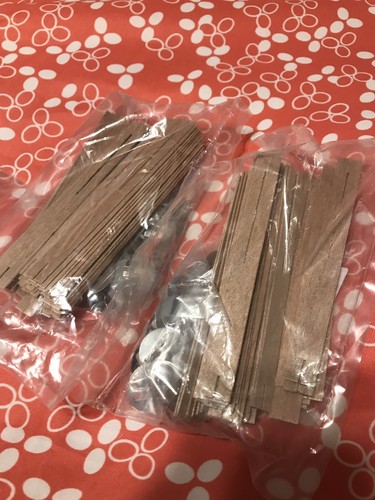 2 Sets Cross Wooden Candle Wicks Core Supplies DIY Candle Making With Metal Base