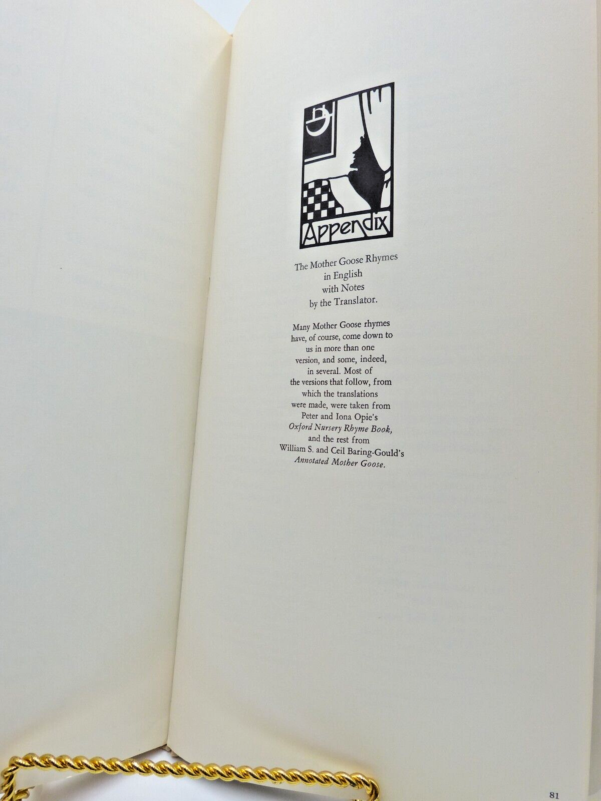 "Rimes De La Mere Oie" (Mother Goose) 1971. 1st Edition.