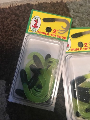 4 New CREME 2 INCH TRIPLE TIP GRUB CRAPPIE BAIT