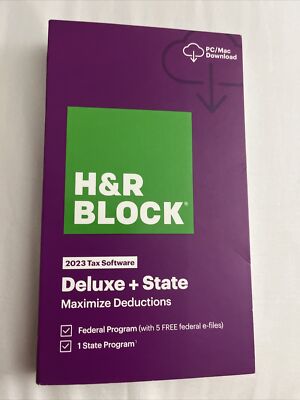 H&R Block Deluxe Federal & State 2023 (. Download Key Access To￼day )READ