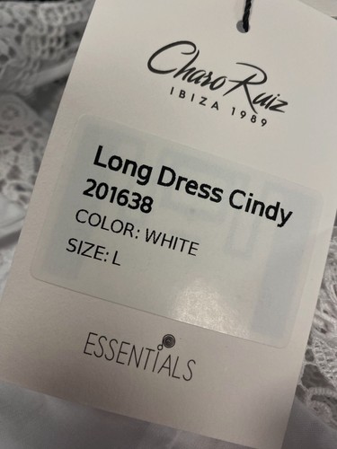 Pre-owned Charo Ruiz $718  Women White Embroidered Tiered Maxi Dress Size L