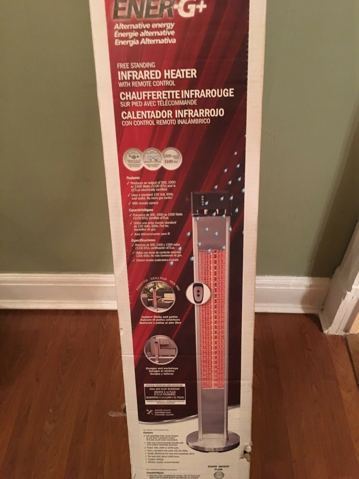 Ener-G+ HEA-215110 Outdoor/Indoor Free Standing Infrared Heater 1500 watts