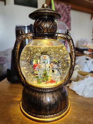 Christmas's Forever Snowman Family Glittering Water LED Light Snow Glove Lantern
