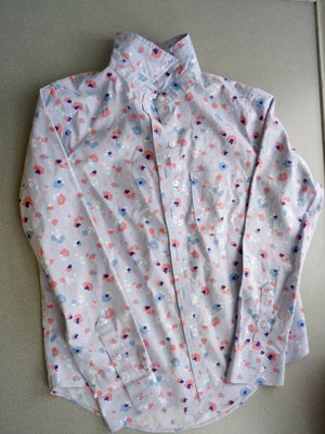 L.L. Bean Women's Wrinkle-Free Pinpoint Oxford Shirt, Blue/White, 3/4 sleeve 
