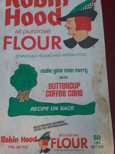 Vintage Robin Hood Flour Advertising Paper  Bag  Minneapolis MN