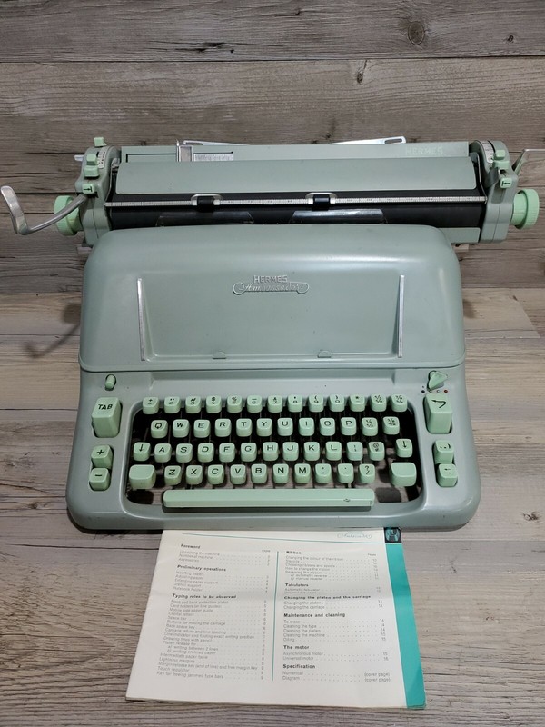 Hermes typewriter photos of Hermes Ambassador by year then serial