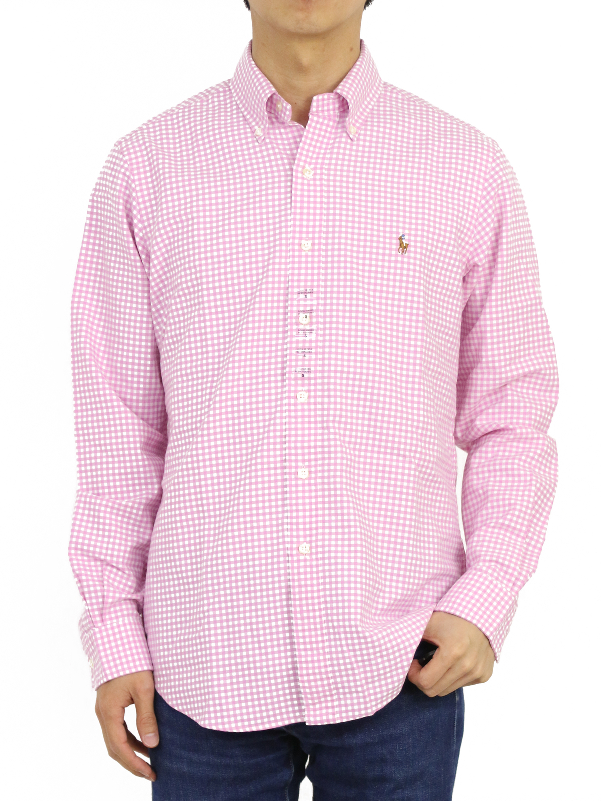

Polo Ralph Lauren LS Классическая рубашка Оксфорд с длинным рукавом в клетку Розовая клетка, Pink;white