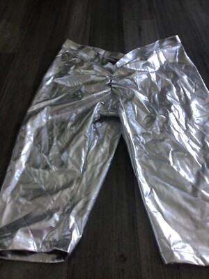 SKIMS Metallic Swim Pants Womens Nickel V-Waist Ruched Flattering