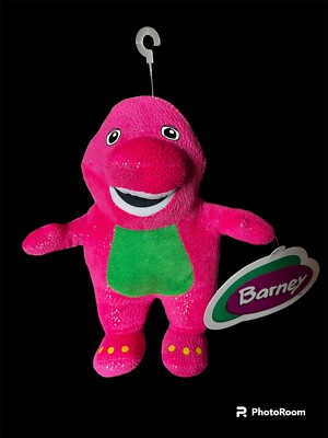 Barney and Friends Plush Toy Dinosaur 9  tall, sparkly, New with tag RARE!