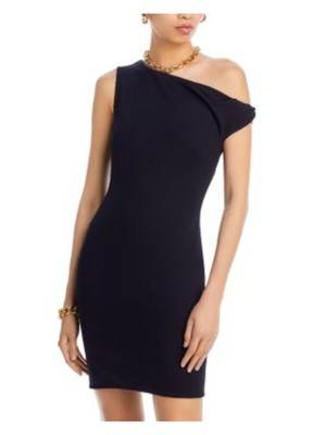 Женское черное мини-платье ROSETTA GETTY с асимметричным вырезом для вечеринок Body Con Dress S
