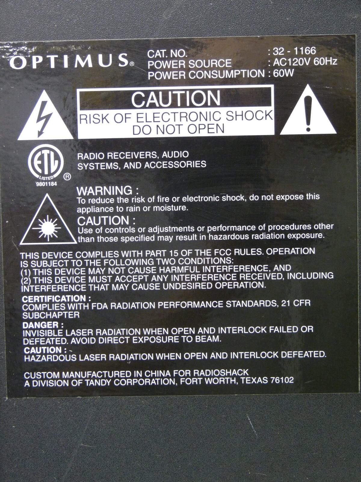 Optimus Karaoke Machine 32-1166 Works Great!