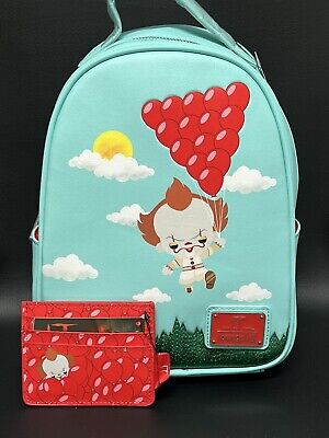 Loungefly IT Pennywise Flying Balloon Mini Backpack & Cardholder NWT Very RARE