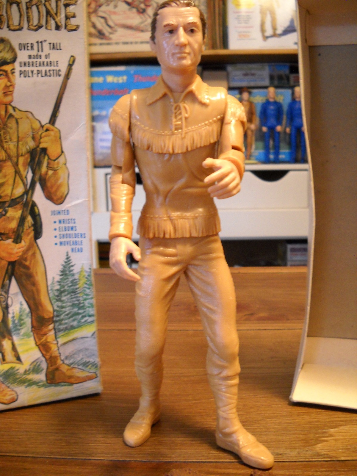 VINTAGE MARX JOHNNY WEST ( 1964 DANIEL BOONE COMPLETE ) ACCESSORIES,MANUAL,BOX