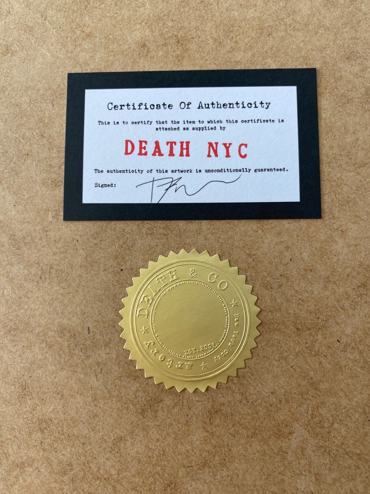 DEATH NYC Hand Signed LARGE Print Framed 16x20in YOSHITOMO NARA