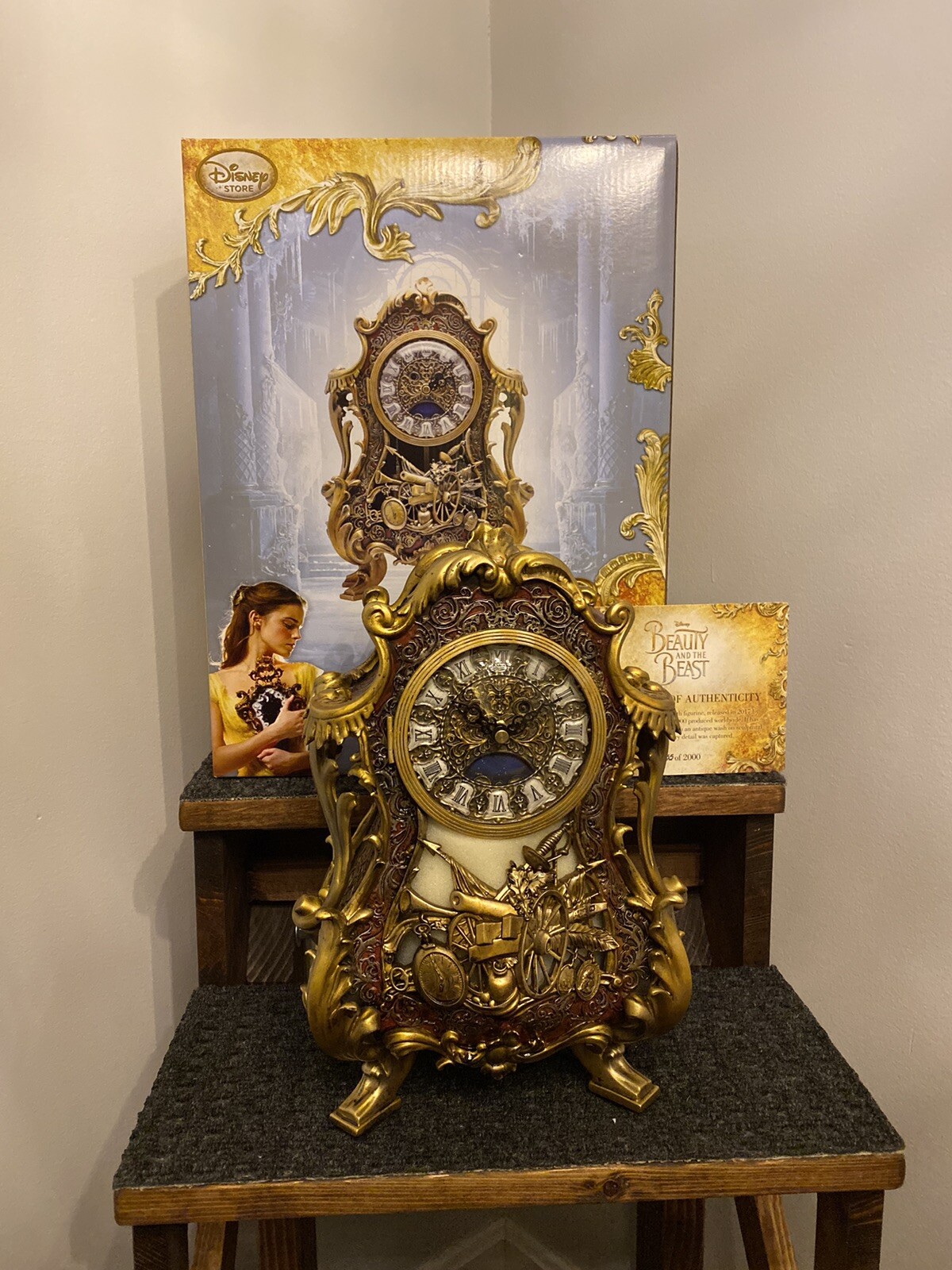 Beauty and The Beast Live Action Cogsworth Clock Limited Edition of 2000