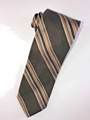 Brittania NWOT Men's Brown/Gold Stripe Polyester Tie