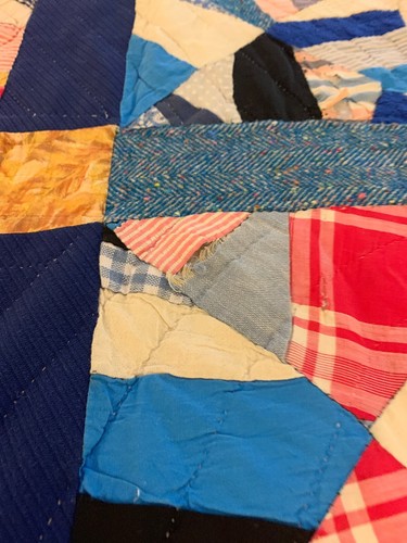 Vintage Patchwork Cotton Quilt 94” By 82”