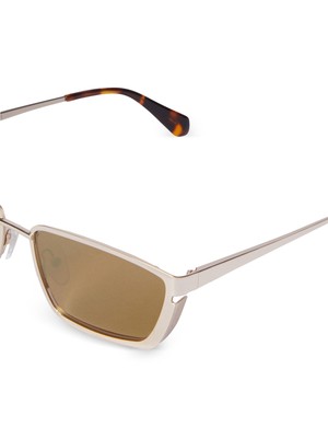 Pre-owned Off-white Oeri119s24met0017676 Richfield Sunglasses In Gold Mirror