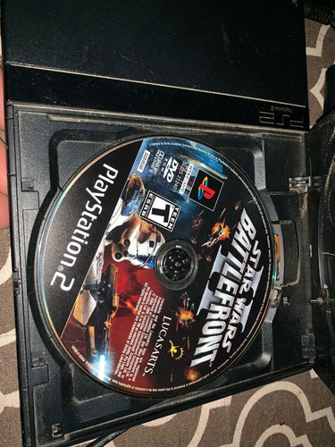 ps2 slim W 2 Remotes Star Wars Battlefront II Game Memory Lot