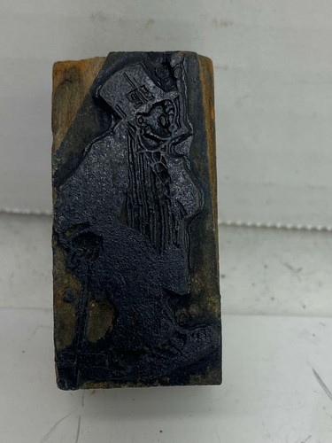 Vintage Letterpress A Man With a Top Hat and Cane NewsPaper Printing Block