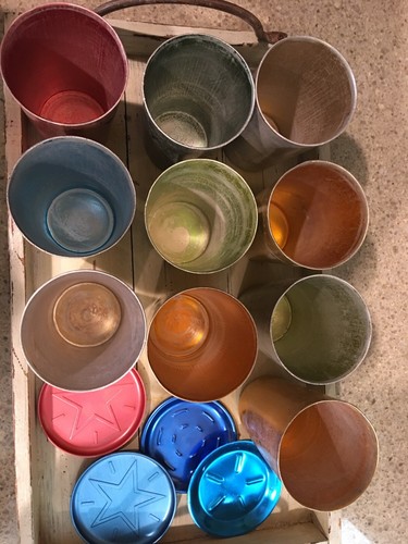 Lot of 10 VINTAGE BASCAL ALUMINUM TUMBLER & 4 Coasters