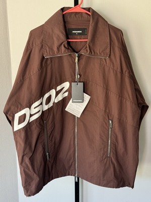 Dsquared2 Men s Lightweight Brown Oversized Fit Logo Jacket IT46 Size Small NWT