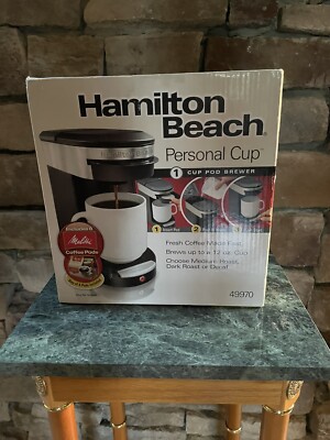 New! Hamilton Beach Personal One Cup Pod Brewer (Black) 49970