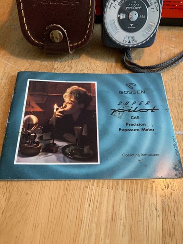 Vintage Gossen CDS Super Pilot ASA Light Exposure Meter Germany w/ Leather Case