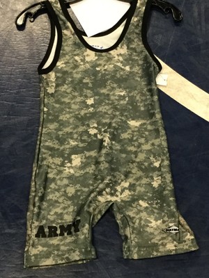 camo wrestling singlet