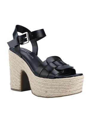 Женские эспадрильи MARC FISHER черного цвета на платформе 2 с острым носком и блочным каблуком Viga, 6,5 М